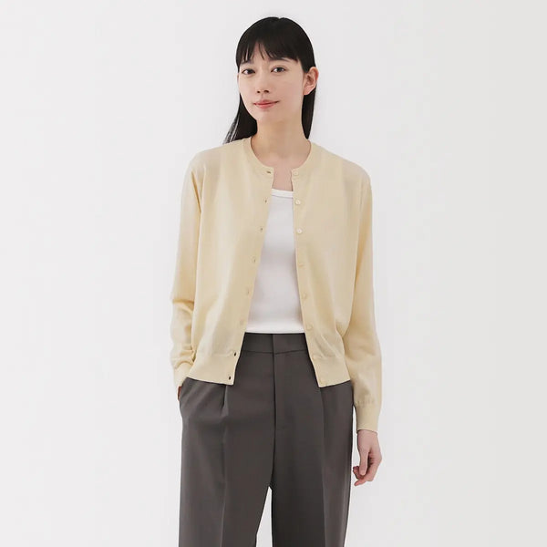 [MUJI] UV Cut Linen Blend Crewneck Cardigan / UV 컷 강연 크루넥 가디건