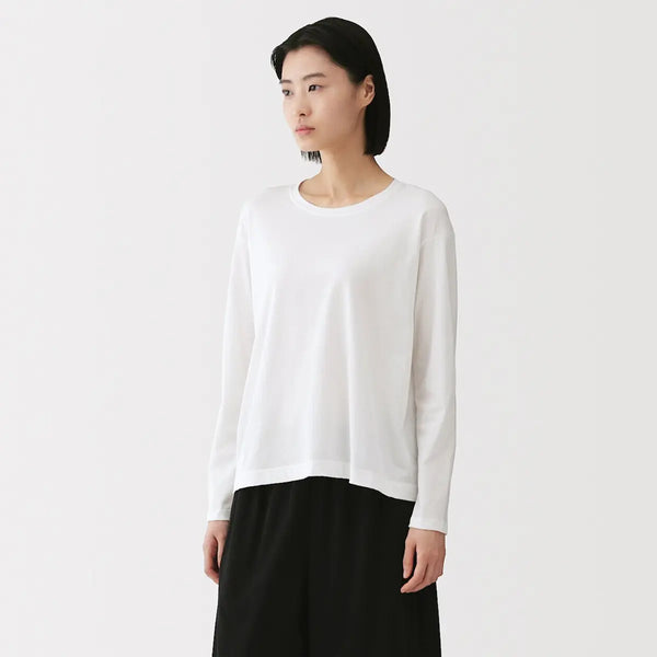 [MUJI] Cotton Jersey Relaxed Long Sleeve T-Shirt / 코튼 저지 릴랙스 긴소매 티셔츠