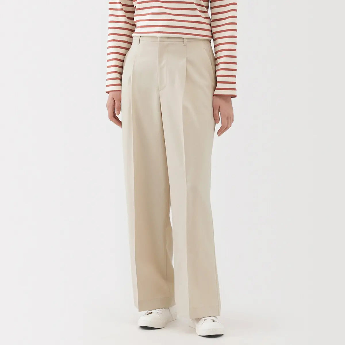 [MUJI] Water-Repellent Stretch Tuck Straight Pants / 발수 스트레치 턱 스트레이트 팬츠