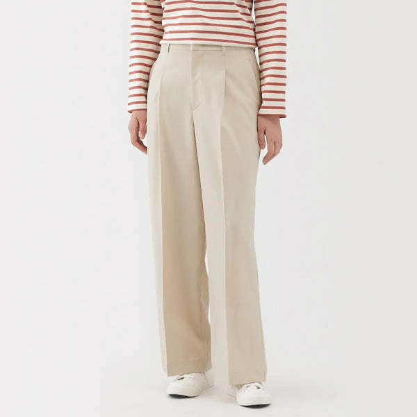 [MUJI] Water-Repellent Stretch Tuck Straight Pants / 발수 스트레치 턱 스트레이트 팬츠