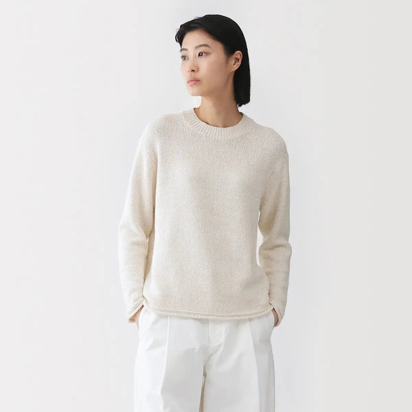 [MUJI] Cotton Blend Bouclé Crewneck Sweater / 코튼 혼방 부클레 크루넥 스웨터