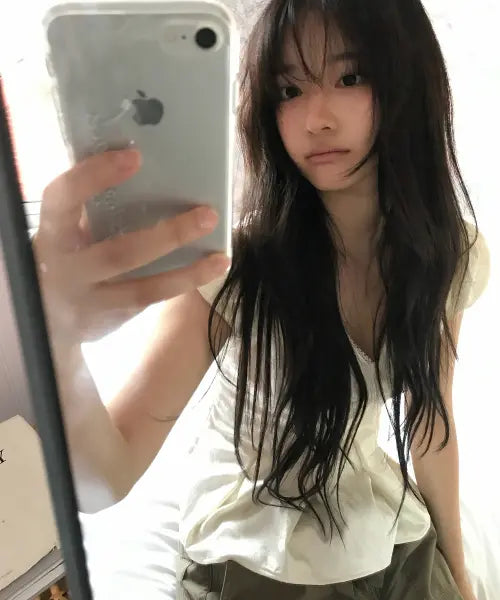 [LETTER FROM MOON] Hidden Flower Satin Blouse (Cream) / 히든 플라워 사틴 블라우스 ( 크림 )