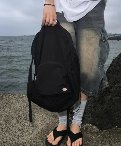[DICKIES] Nylon Pocket Packable Backpack Black / 나일론 포켓 패커블 백팩 Black