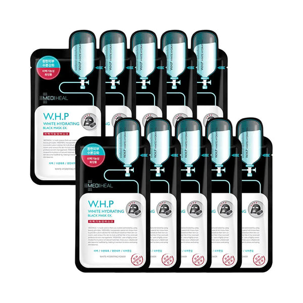 [mediheal] Mediheal W.H.P. Whitening & Moisturizing Black Mask EX (10 sheets) / 메디힐 W.H.P 미백수분 블랙 마스크 EX 10매