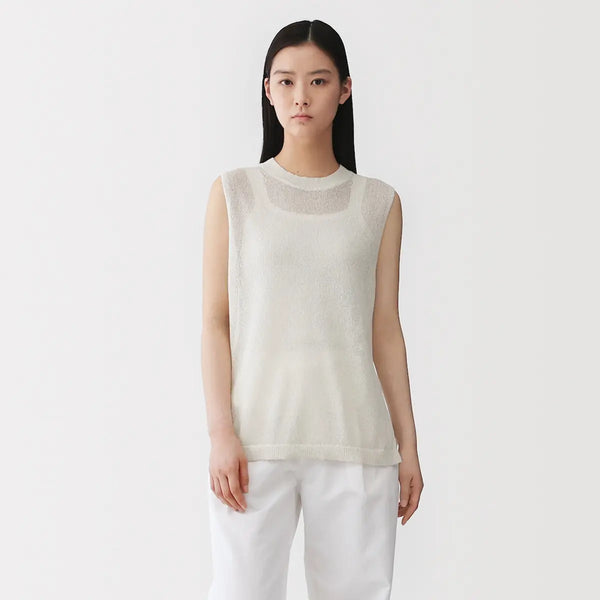 [MUJI] Washed Blend Sleeveless Sweater / 와시 혼방 슬리브리스 스웨터