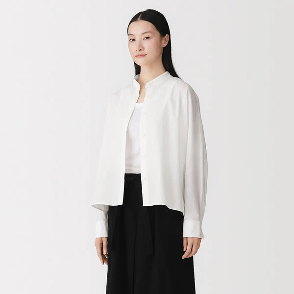 [MUJI] Poplin Stand Collar Long Sleeve Shirt / 포플린 스탠드 칼라 긴소매 셔츠
