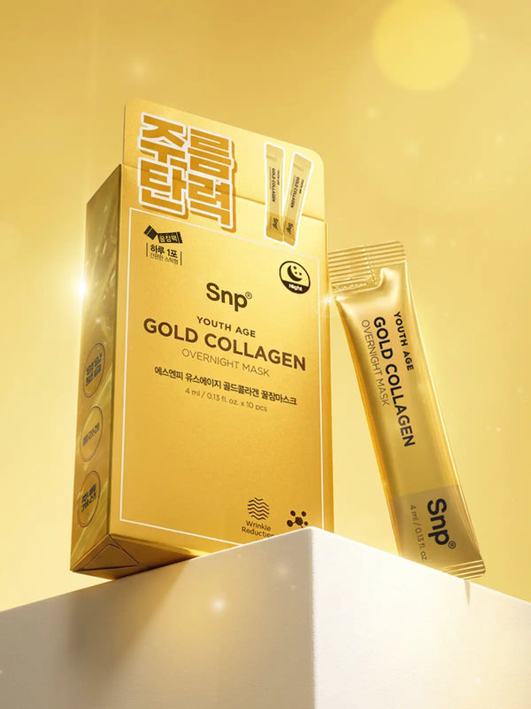 [SNP] SNP Youth Age Gold Collagen Sleeping Mask Pack 4ml x 10 / [주름탄력]SNP 유스에이지 골드 콜라겐 꿀잠마스크 4 ml 10개입