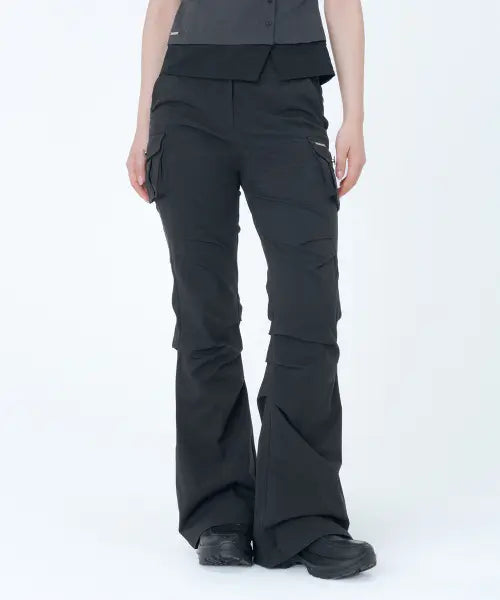 [MISEKI SEOUL] Hannah side pocket flared pants BLACK