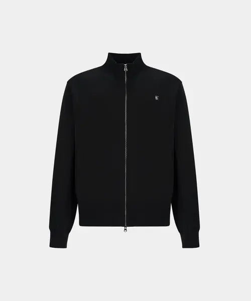 [NOICE] KNIT ZIP-UP CARDIGAN - BLACK