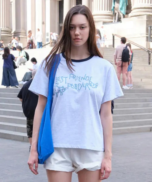 [LOW CLASSIC] Lc BFF TEE_LIGHT MELANGE GREY [LC262TS10LG]