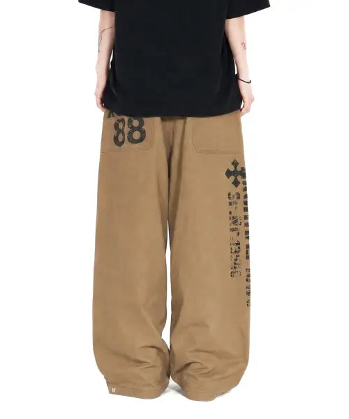 [IDWS] Route Print Balloon Pants Beige