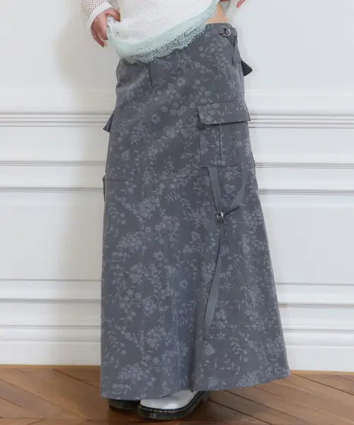 [LUVISTRUE] SY CARGO LONG SKIRT(GRAY)