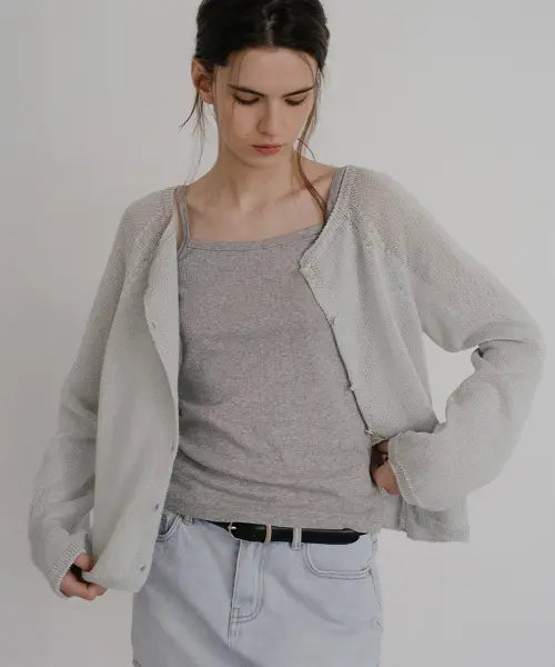 [KNOWNBETTER] Paper knit cardigan [KNSS10CD03]_Sky blue