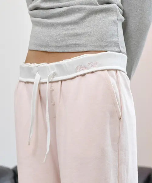 [BITTERCELLS] Essential Reverse Sweat Pants-Light Pink / 에센셜 리버스 스웨트 팬츠-라이트 핑크