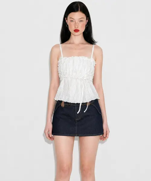 [SETSETSET] RIPPLE PEARL CAMI TOP / 리플 펄 캐미 탑