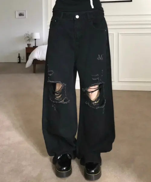 [MUCENT] MOVA WASHING DAMAGE DENIM PANTS (3COLOR) / 모바 워싱 데미지 데님 팬츠 (3컬러)
