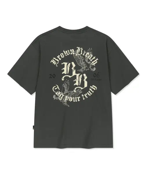 [BROWNBREATH] CIRCLE EAGLE TEE - CHARCOAL