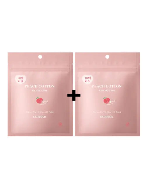 [SKINFOOD] Peach Soft Zinc PCA Pads (20 count) / [총20매] 피치뽀송 징크 피씨에이 패드(10매입*2개)
