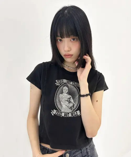 [TYPESERVICE] Washed Not Fragile Top [Black]