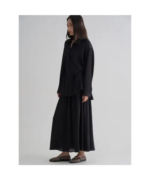 [8SECONDS] ALLDAY CREASE Loose Fit Shirt Black / [올데이 크리즈] 루즈핏 셔츠  블랙