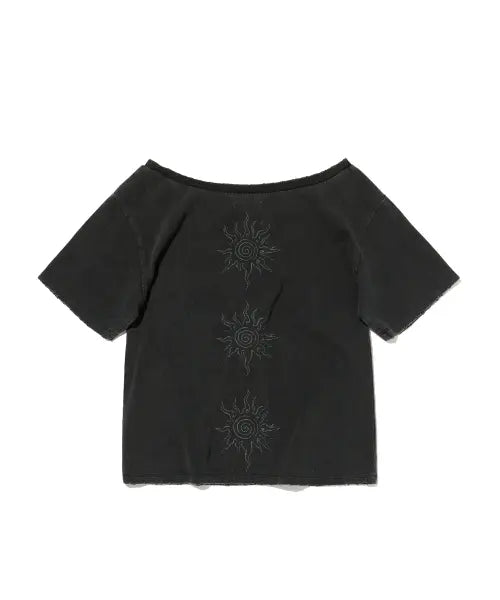 [SUADE] SUNNY ONE SHOULDER TEE [WASHING BLACK]