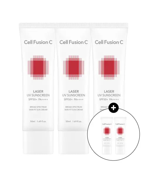 [CELL FUSION C] 3-Pack Laser UV Sunscreen SPF 50+ / [3pack] 레이저 UV 썬스크린 50m 3개 + 40ml 증정