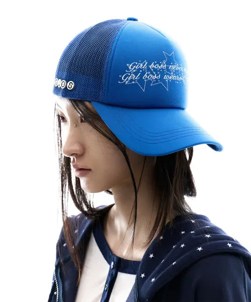[OJOS] Girlboss Trucker Cap / Blue