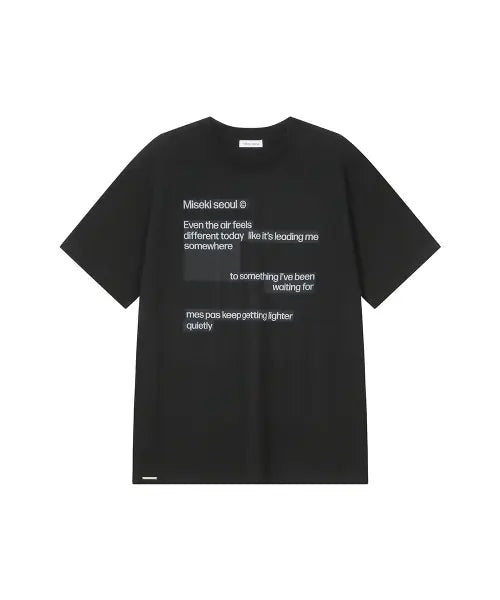 [MISEKI SEOUL] Block lettering short sleeve BLACK