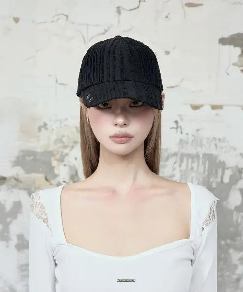 [ETRE AU SOMMET] Cross Embroidery Ball Cap (Black)