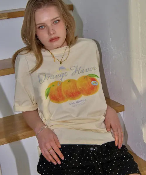 [BITTERCELLS] Sunset Orange Tee-Lemon / 선셋 오렌지 티-레몬