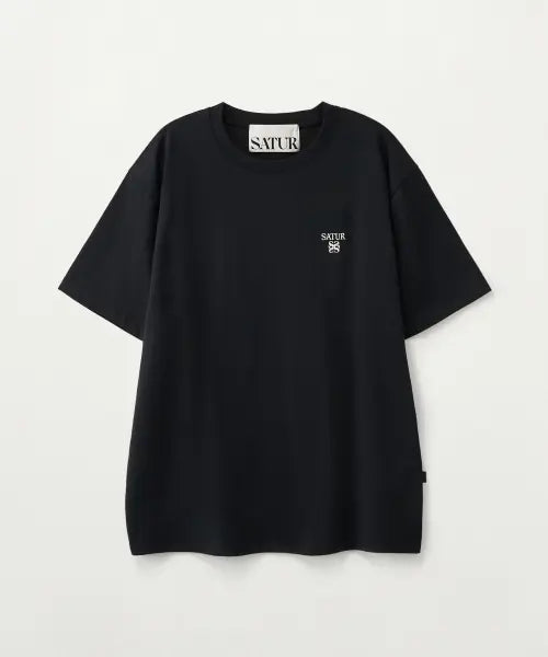 [SATUR] Loren Classic Logo T-Shirt Black / 로렌 클래식 로고 반팔 티셔츠 블랙