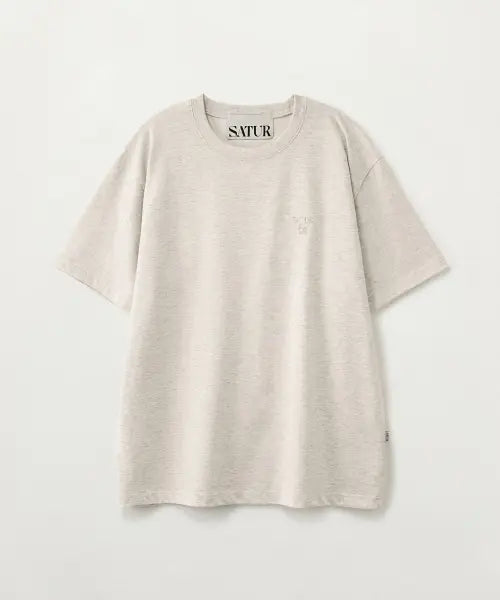 [SATUR] Loren Classic Logo T-Shirt Oatmeal / 로렌 클래식 로고 반팔 티셔츠 오트밀