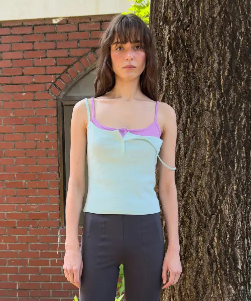 [DIAGONAL] HENLEY BUTTON CAMISOLE (4color)
