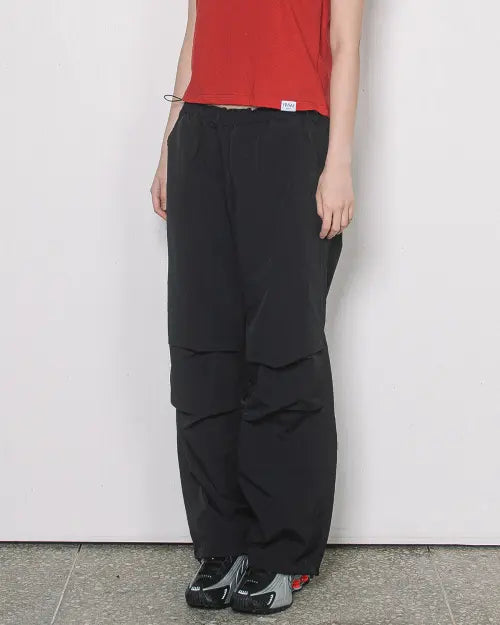 [HAVISM] NYLON PARACHUTE PANTS(BLACK)
