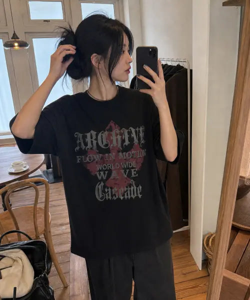 [IDWS] Wave Cross T-Shirt Black
