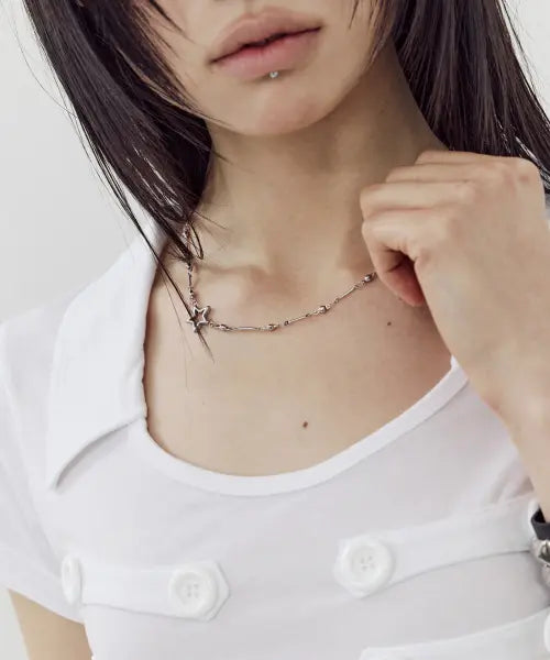 [SETUP-EXE] SIDE STAR NECKLACE / SILVER