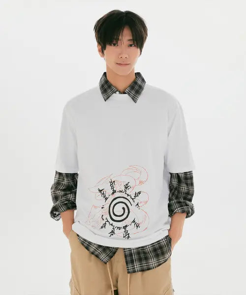 [SPAO] [Naruto] Short Sleeve T-Shirt (Orange) / [나루토] 반팔 티셔츠(Orange)_SPRLG37U22