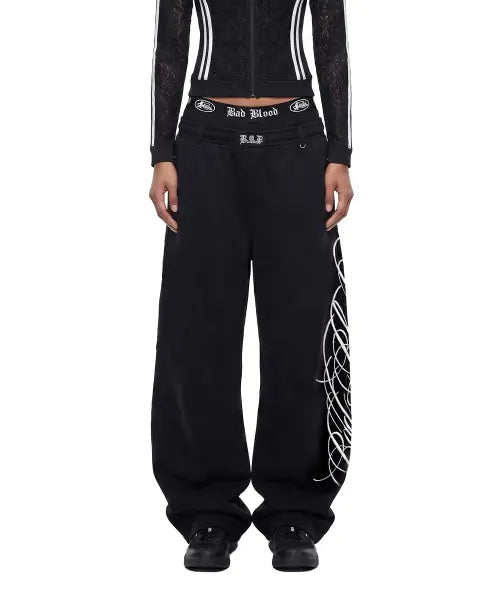 [BADBLOOD] Dark Classic 2 Curved Jogger - Black / 다크 클래식2 커브드 조거 - 블랙
