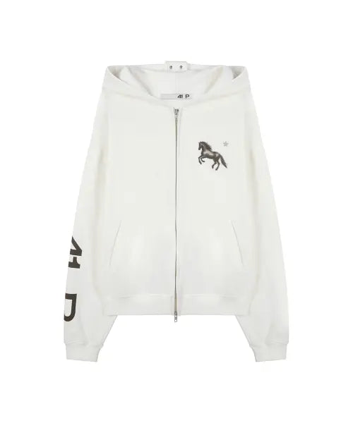 [41PRAY] Midnight Horse Zip-up Hoodie /  Ivory