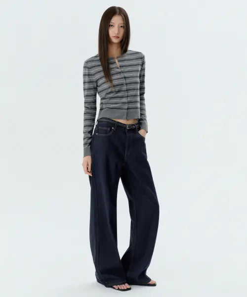 [MUSINSA STANDARD WOMAN] Women's Essential Wide Denim Pants [Deep Indigo] / 우먼즈 에센셜 와이드 데님 팬츠 [딥 인디고]