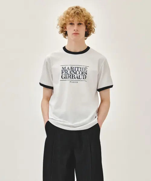 [MARITHÉ + FRANҪOIS GIRBAUD] AEROCOOL CRACK CLASSIC LOGO RINGER TEE white