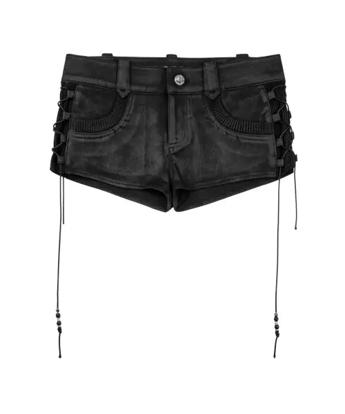 [BONIENKIYE] Waxed Lace-Up Shorts