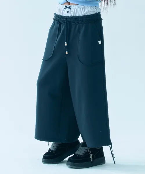 [TUOMIO] DETACHABLE BERMUDA SWEATPANTS [NAVY]