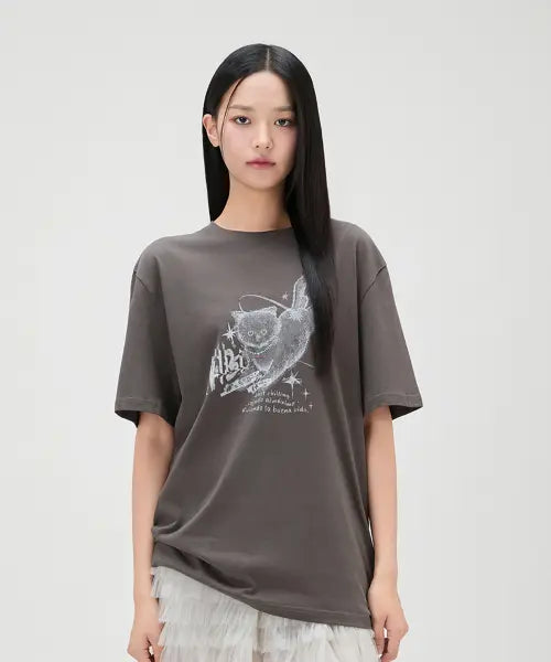 [MIXXO] Oversized Graphic T-Shirt_MIWHWG734A / 오버핏 그래픽 티셔츠_MIWHWG734A