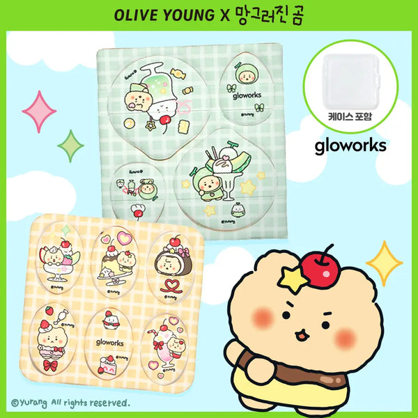 [gloworks] GloWorks Tear-Off Palette Mini Puff 4P & Finger Puff 6P Collaboration / [망곰 콜라보] 글로웍스 뜯어쓰는 팔레트 미니퍼프 4P & 핑거퍼프 6P