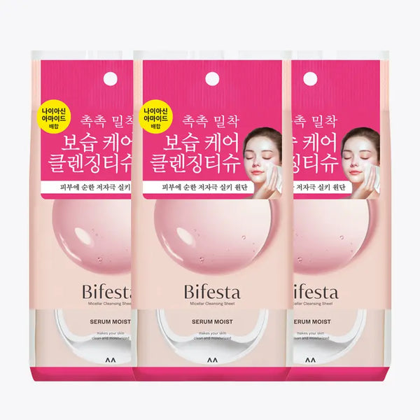 [Bifesta] Bifesta Cleansing Tissues Serum Moist Triple Set (46 sheets x 3) / 비페스타 클렌징티슈 세럼 모이스트 트리플기획 (46매X3)