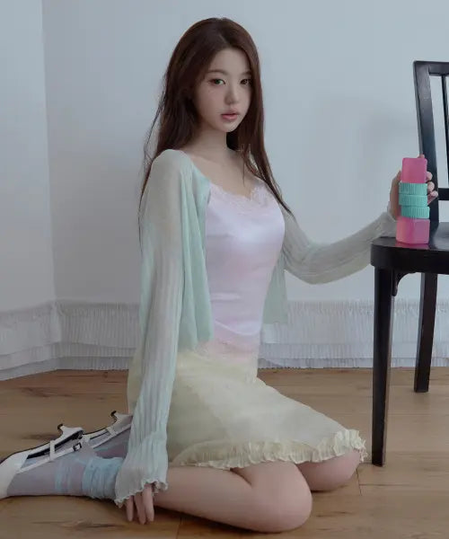 [ROLAROLA] NUBASIC LINEN CARDIGAN MINT