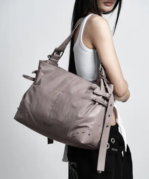 [AS YOU ARE] STUD TWO-WAY BIG BAG INDY PINK / 스터드 투웨이 빅 백 인디핑크