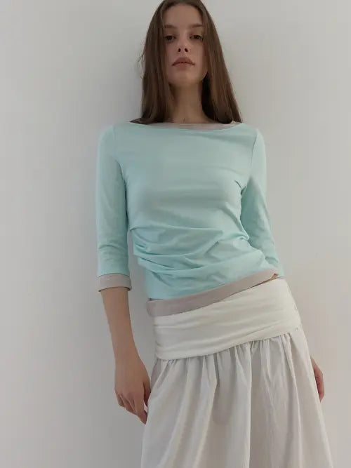[ASURA] SIDE TUCK LAYERED T (MINT)
