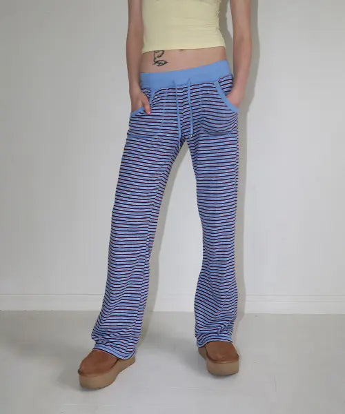[CRANK] CANDY STRIPE LOUNGE PANTS_BLUE / 캔디 스트라이프 라운지 팬츠_블루